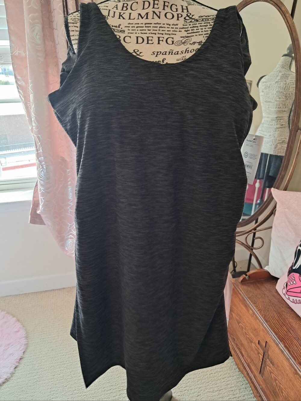 Women's Gray Sleeveless Tank Tennis Athletic Dress XXL